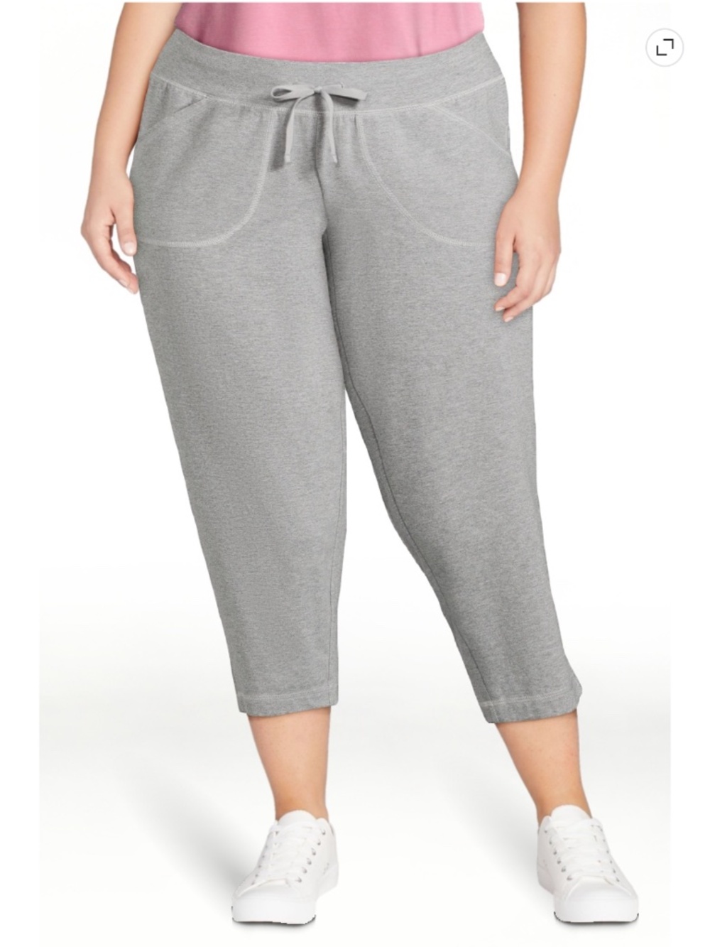 Athletic Works Women’s Medium Grey Heather Knit Capris 22” Inseam Size XL NWT